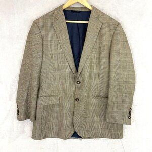 Brooks Brothers 1818 Madison Silk Wool Suit Jacket Size 42R Brown‎ Blue Plaid